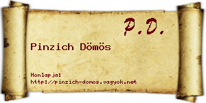 Pinzich Dömös névjegykártya